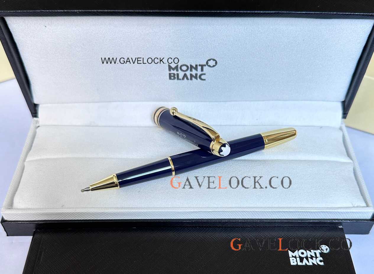 Fake Montblanc 100 Anniversary Meisterstück Rollerball Blue Gold 164